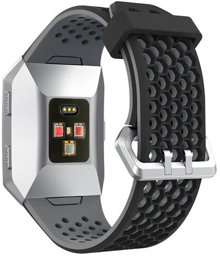 Силиконовый ремешок Kaload для умных часов Fitbit Ionic, черно-серый фото