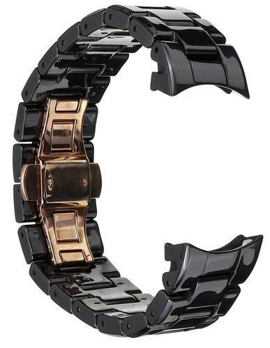 Керамический ремешок для часов ARMANI AR1400 AR1410 AR1413 AR1414, 22 мм, черный с розовым золотом фото