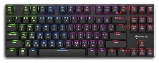 Игровая клавиатура Sharkoon PureWriter TKL RGB (slim, Kailh Blue switches, RGB подсветка, USB, без нампада) фото