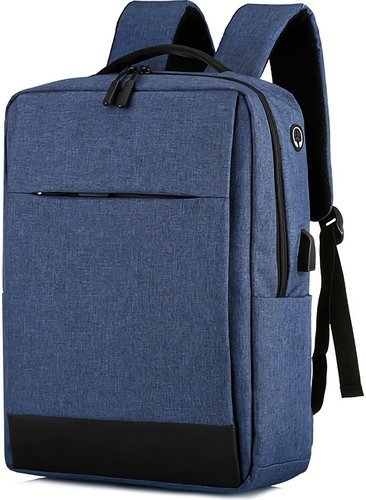 Рюкзак для ноутбука, универсальный с USB портом, синий фото