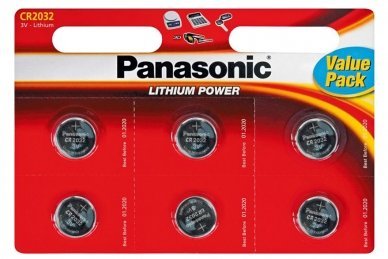 Батарейки Panasonic CR-2032EL/6B дисковые литиевые Lithium Power в блистере 6шт фото