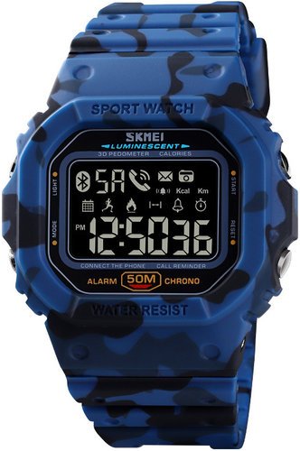 Умные часы Skmei 1629 5ATM, водонепроницаемые, темно-синий фото