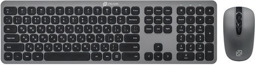 Беспроводной комплект Оклик 300M (Клавиатура+мышь), серый фото