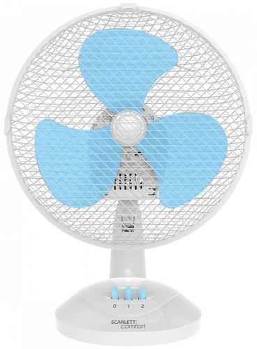Вентилятор настольный Scarlett SC-DF111S19 30Вт скоростей:2 белый/голубой фото