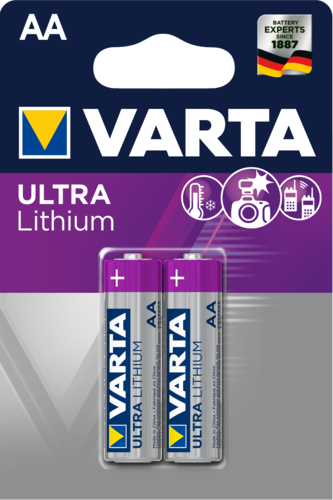 Батарейка литиевая Varta LR6 (AA) Lithium/ULTRA Lithium 1.5В блистер 2шт (6106 301 402) фото