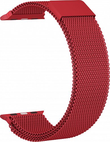 Ремешок сетчатый на магните для Apple Watch 44мм, красный фото