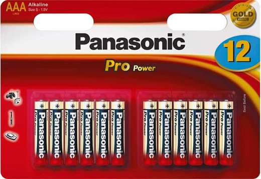 Батарейки Panasonic LR03XEG/12BW AAA щелочные Pro Power multi pack в блистере 12шт фото