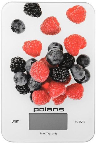 Весы кухонные электронные Polaris PKS 0740DG макс.вес:7кг белый/рисунок фото