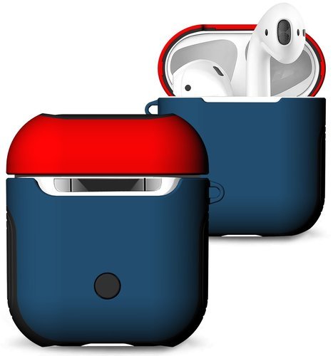 Защитный чехол Bakeey, для Apple AirPods, противоударный, синий/красный фото