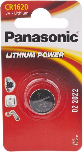 Батарейки Panasonic CR-1620EL/1B дисковые литиевые Lithium Power в блистере 1шт фото