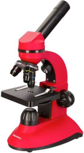 Микроскоп Discovery Nano Terra с книгой, красный фото