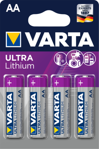 Батарейка литиевая Varta LR6 (AA) Lithium/ULTRA Lithium 1.5В блистер 4шт (6106 301 404) фото