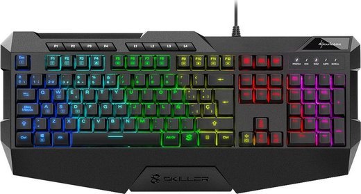 Игровая клавиатура Sharkoon Shark Skiller SGK4 (резиновые колпачки, RGB подсветка, USB) фото