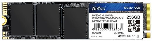 Жесткий диск SSD M.2 Netac NV2000 256Gb (NT01NV2000-256-E4X) фото