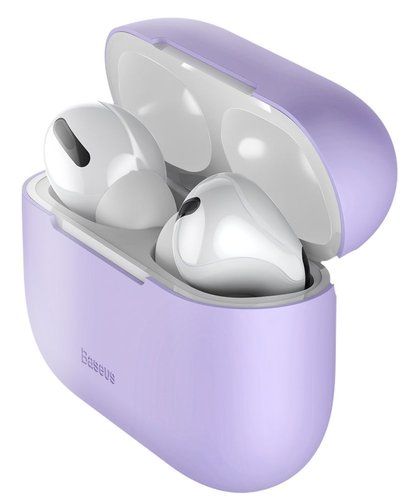 Чехол Baseus для хранения наушников Apple Airpods 3 / Airpods Pro, толщина 0.8 мм, фиолетовый фото