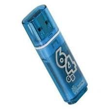 Флеш-накопитель Smartbuy Glossy series 64GB Blue, синий фото