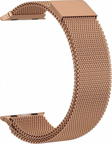 Ремешок сетчатый на магните для Apple Watch 44мм, розовое золото фото