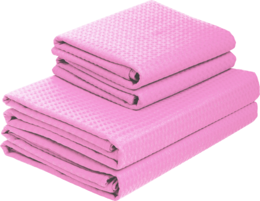 Комплект полотенец вафельных Home One 45х70 (2шт), 80х150 (2шт), розовый фото