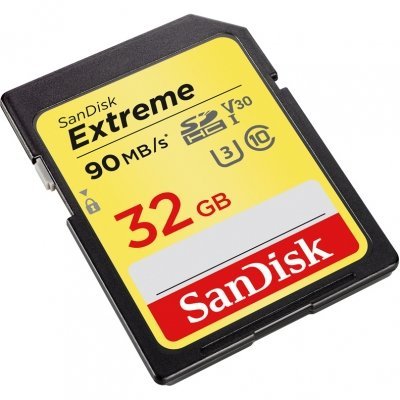 Карта памяти SanDisk SDHC Extreme Class10 UHS-I U3 (90/40MB/s) 32GB фото