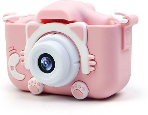 Цифровая камера High Definition Million Pixel USB Charge с чехлом, розовый фото