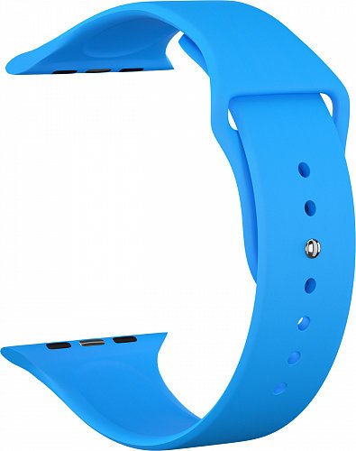 Ремешок силиконовый для Apple Watch 44мм, голубой фото