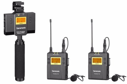 Радиосистема Saramonic UwMic9 (TX9+TX9+SPRX9) петличная с 2 передатчиками и 1 приемником с держателем смартфона фото