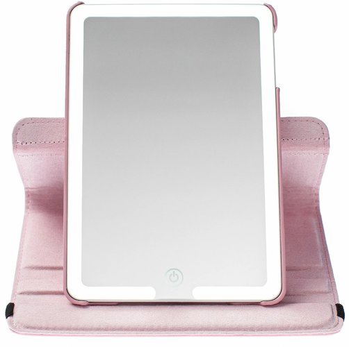Зеркало косметическое - планшет CleverCare с LED подсветкой, цвет розовый фото