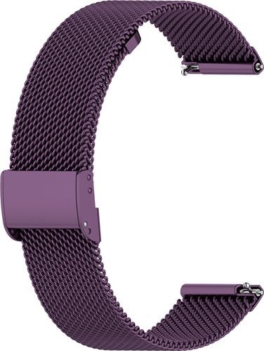 Стальной ремешок для Amazfit, Huawei, Fossil, Garmin, TicWatch, Xiaomi Color, 22 мм, фиолетовый фото