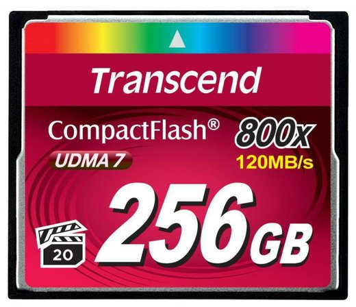 Карта памяти Transcend CompactFlash 800x Premium (120/60MB/s) 256GB фото