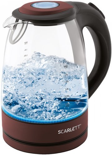 Чайник электрический Scarlett SC-EK27G98 1.7л. 2200Вт черный/шоколад (корпус: стекло) фото