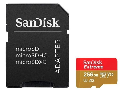 Карта памяти SanDisk microSDXC Extreme Class 10 UHS-I U3 (160/90MB/s) 256GB + ADP фото