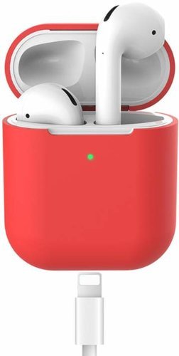 Защитный чехол Bakeey, для наушников Apple Airpods, силиконовый, красный фото