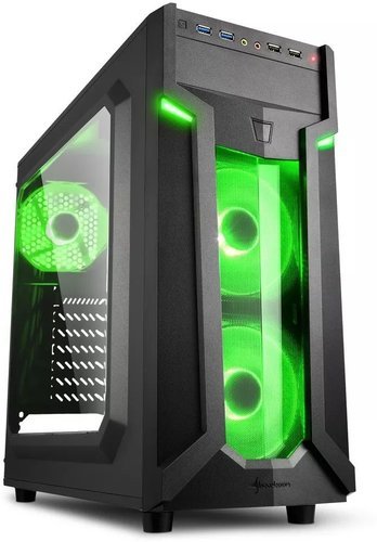 Компьютерный корпус Sharkoon VG6-W Green led, черный фото