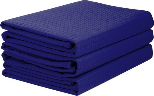 Комплект полотенец вафельных Home One 80х150 (3шт), темно-синий фото
