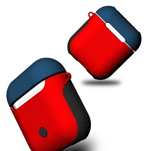 Защитный чехол Bakeey, для Apple AirPods, противоударный, красный/темно-синий фото