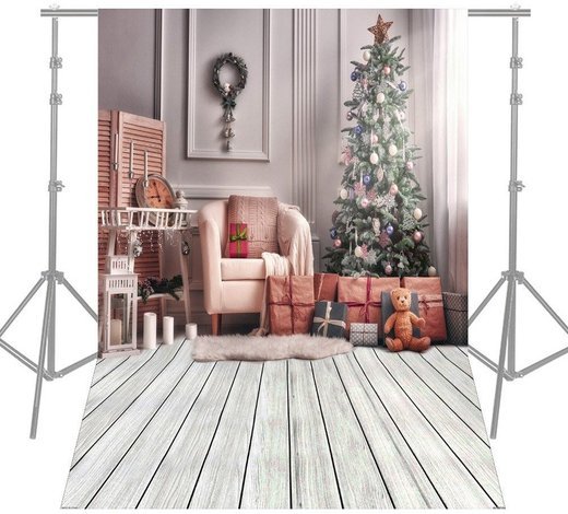 Фон Andoer 1,5 x 2,1 м, рождественская гостинная фото