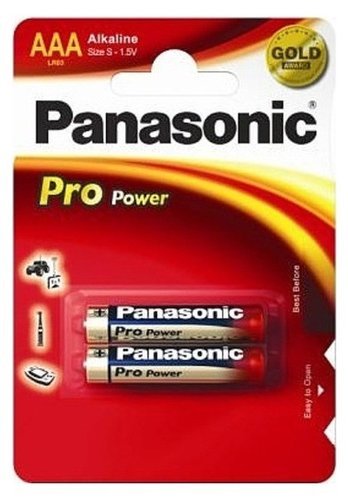 Батарейки Panasonic LR03XEG/2BP RU AAA щелочные Pro Power в блистере 2шт фото