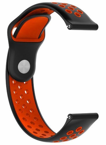 Силиконовый ремешок для часов Xiaomi Watch, черный с красным, 22мм фото
