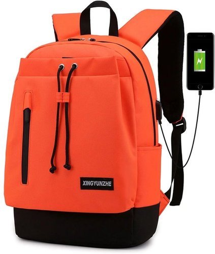 Рюкзак с USB-портом для ноутбука, оранжевый фото