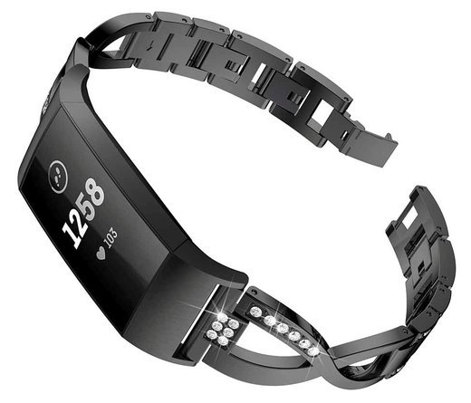 Ремешок для браслета Bakeey для Fitbit Charge 3, нержавеющая сталь, черный фото