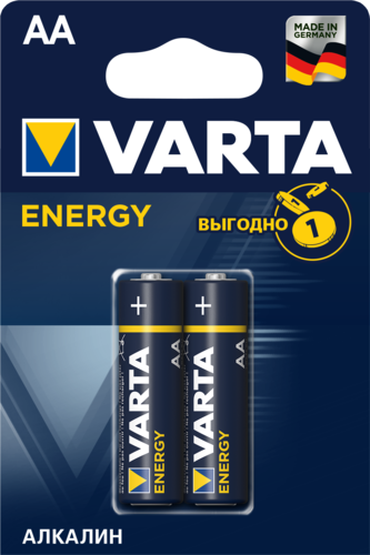 Батарейка щелочная Varta LR6 (AA) Energy 1.5В блистер 2шт (4106 213 412) фото