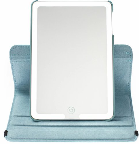 Зеркало косметическое - планшет CleverCare с LED подсветкой, цвет голубой фото