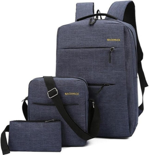 Комплект аксессуаров 3 в 1 рюкзак для ноутбука с USB-разъемом для зарядки, сумка, сумочка, синий фото