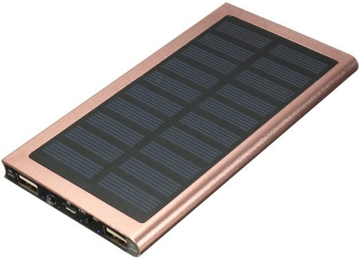 Внешний аккумулятор на солнечной батарее 8000mAh, ультратонкий, красный фото