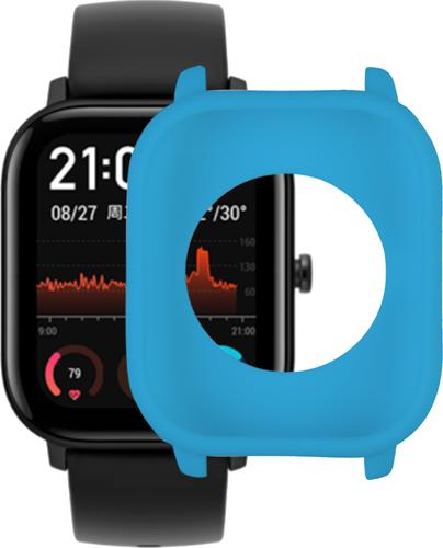 Силиконовая накладка для часов Amazfit GTS, синий фото
