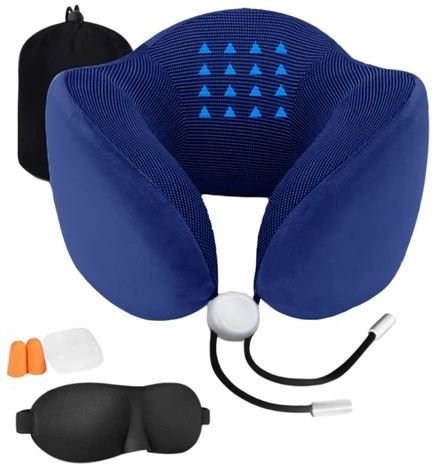Подушка для путешествий RoadLike Travel Kit Pure с эффектом памяти, синий фото