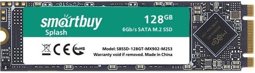 Жесткий диск SSD M.2 Smartbuy Slpash 128Gb (SBSSD-128GT-MX902-M2S3) фото