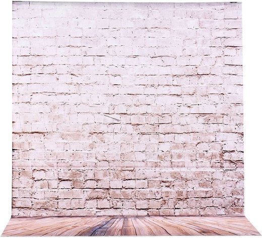Фон виниловый 2х3м, белая кирпичная стена фото