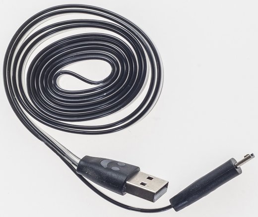 Кабель Prolike USB Micro 5 pin AM-BM с индикацией заряда, 1,2 м, черный фото
