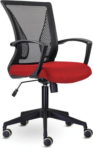 Кресло BRABIX Wings MG-309, пластик черный, сетка, черное/красное, 532014 фото